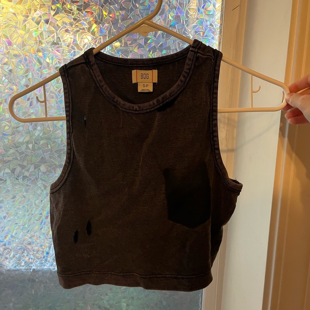 BDG Brown Cropped Tank Top